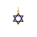 תליון מגן דוד אימייל כחול ואדום