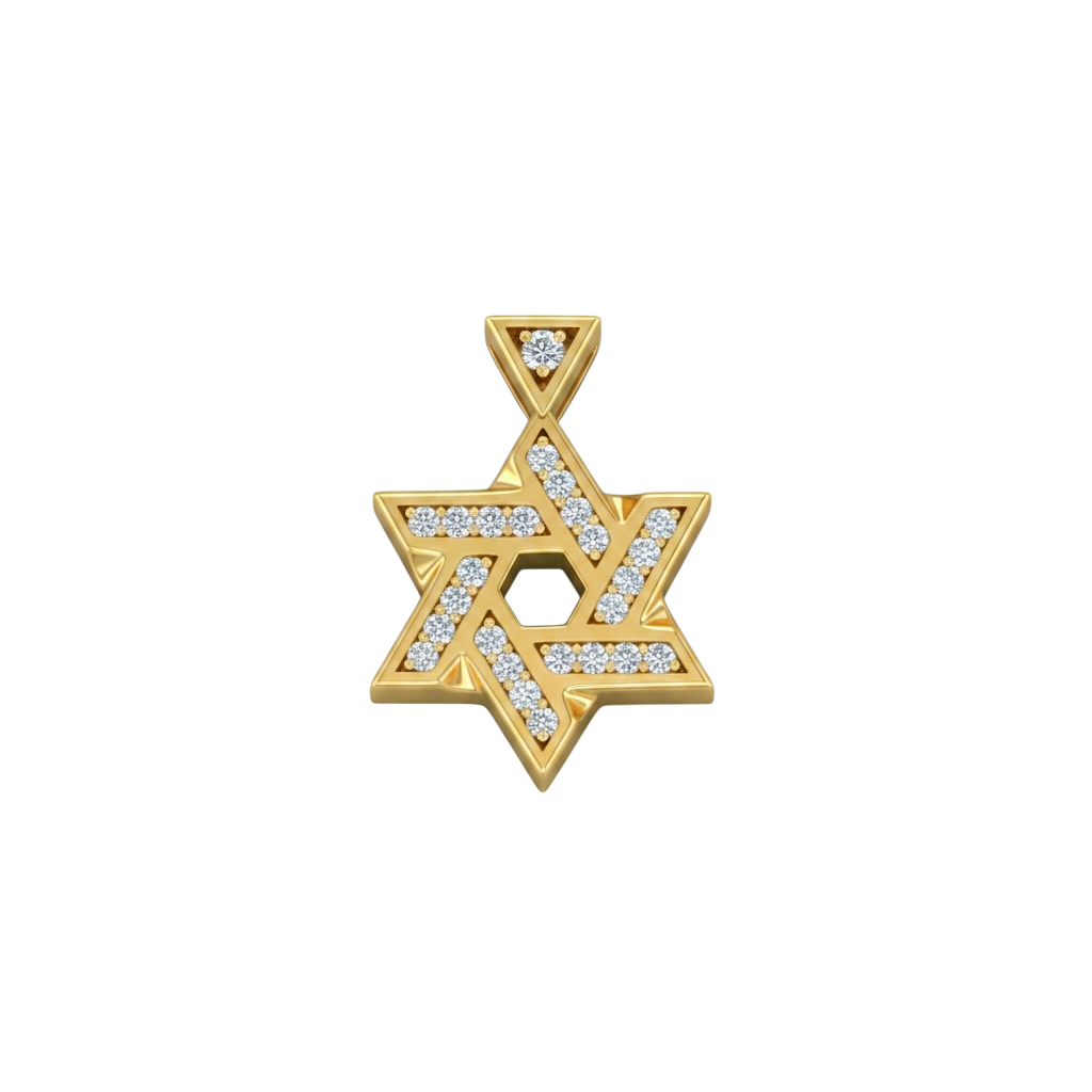 תליון מגן דוד יהלומים קלאסי