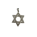 תליון מגן דוד מזהב לבן יהלומים