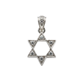 תליון מגן דוד מזהב לבן יהלומים