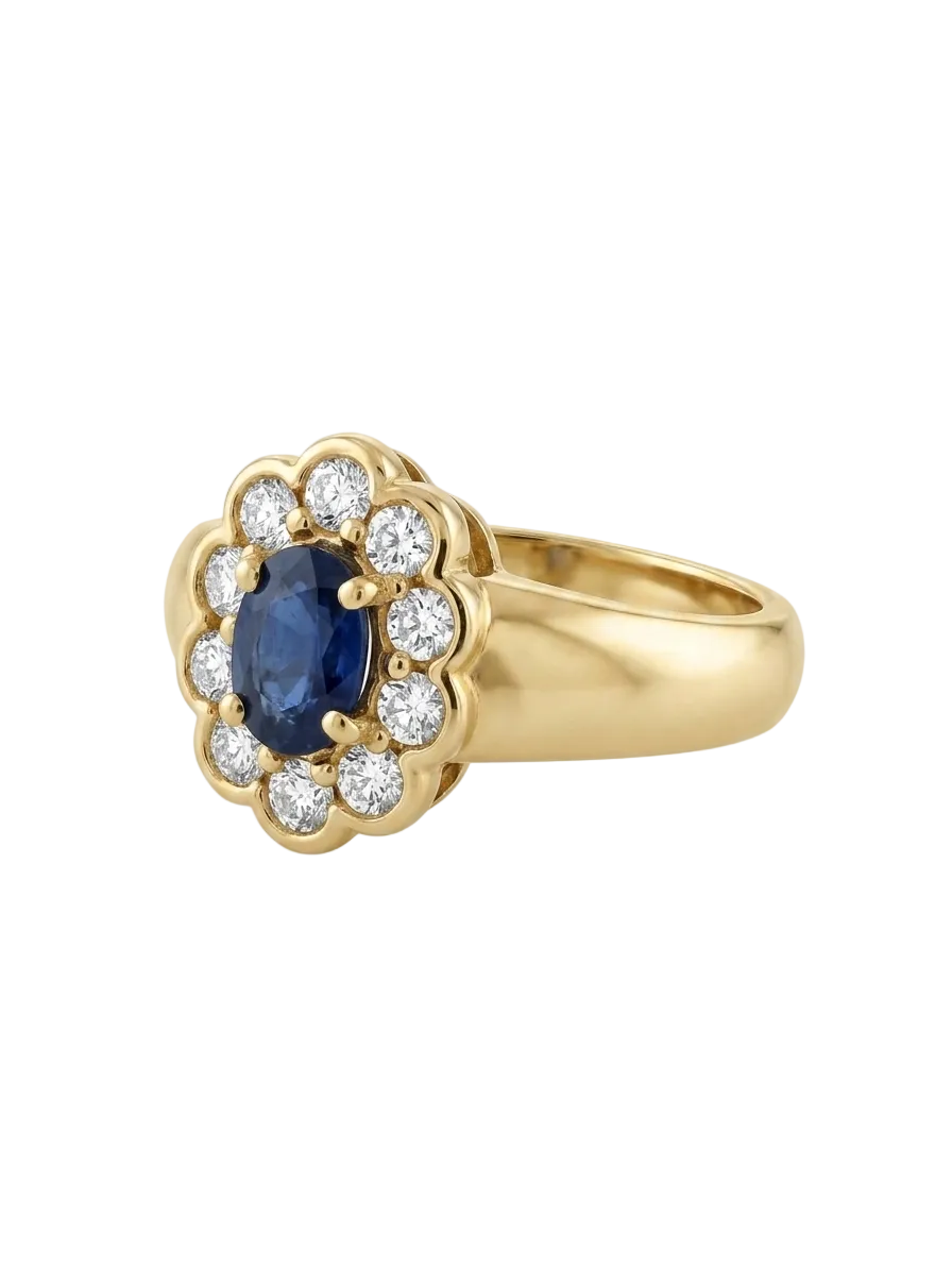 טבעת ספיר הילה פרח